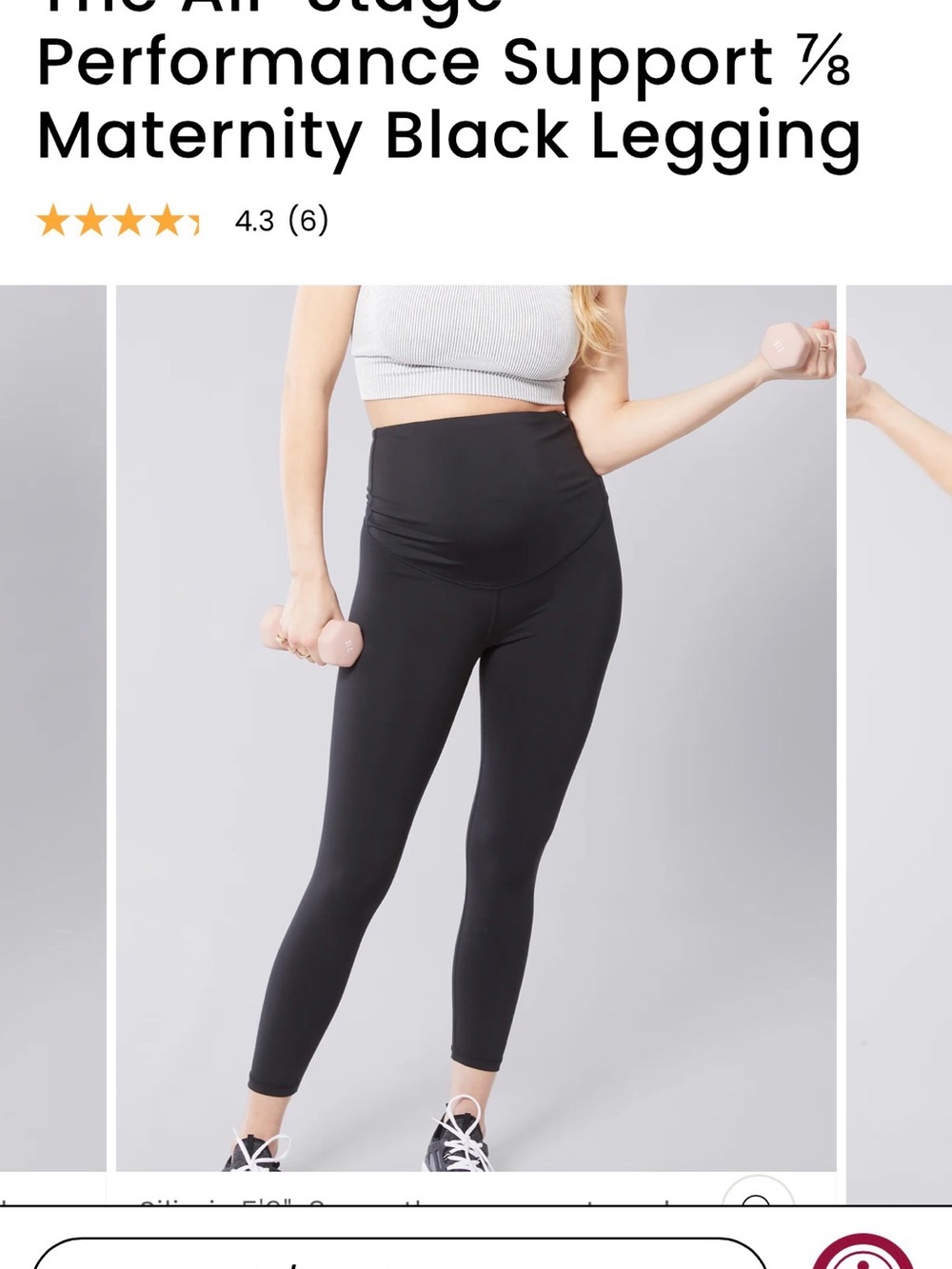 Isabel Maternity 7/8 Leggings in Black